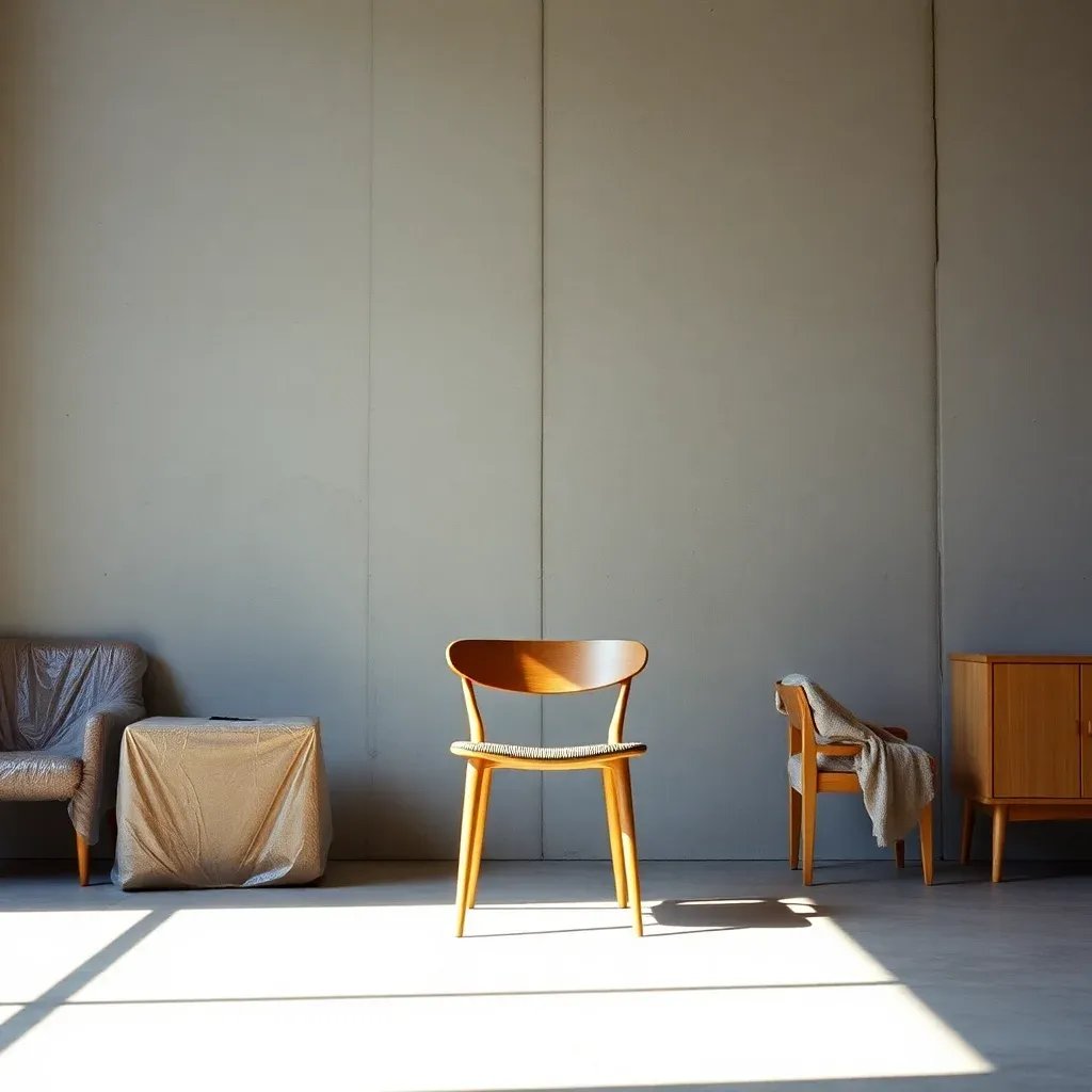 Minimalist studio interior with natural light